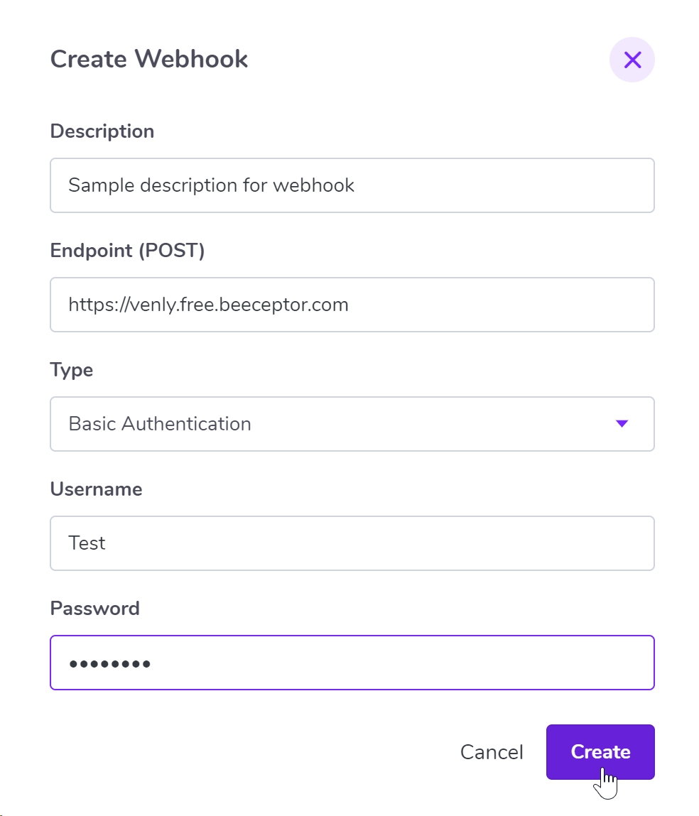 Adding details for the Webhook