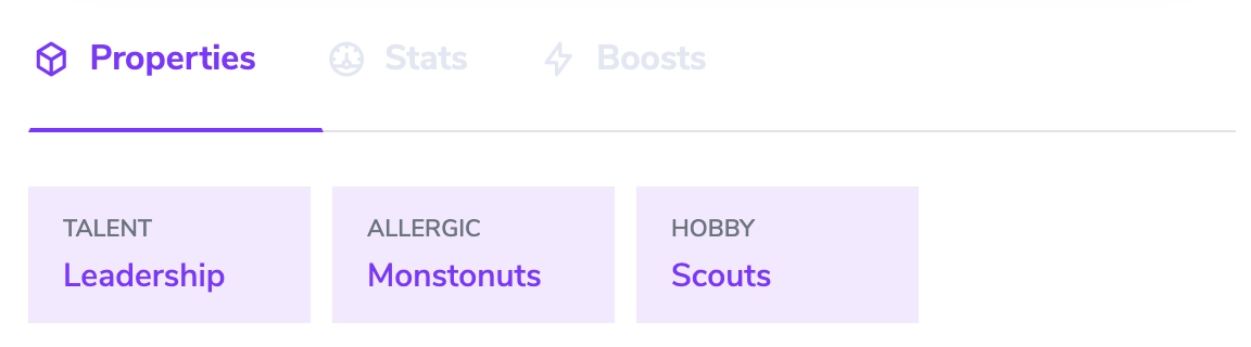 Properties of an NFT